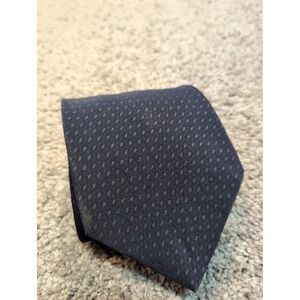 DKNY Mens Navy Blue Silk Tie with Micro Dot Pattern